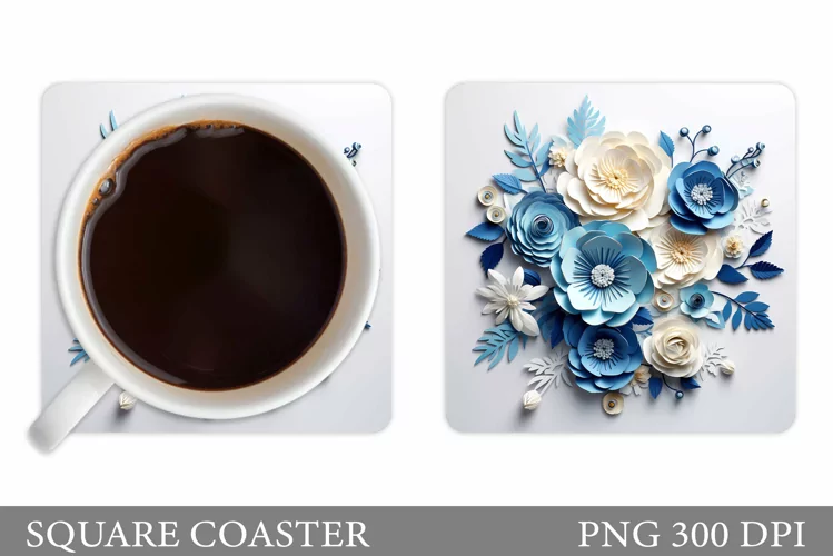 Flowers Coaster Design. 3D Flowers Coaster Sublimation