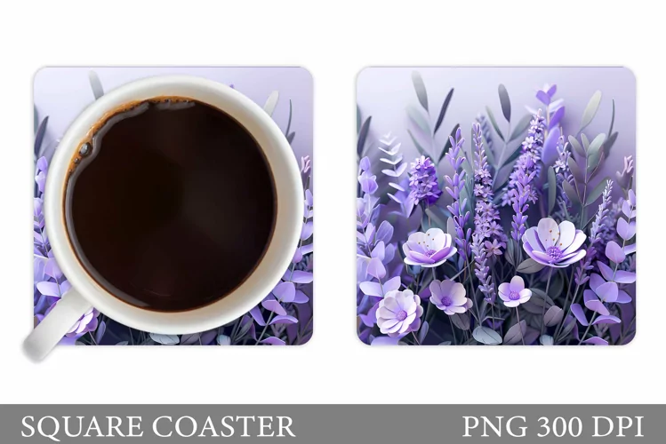 Flowers Coaster Sublimation. 3D Flowers Coaster Design