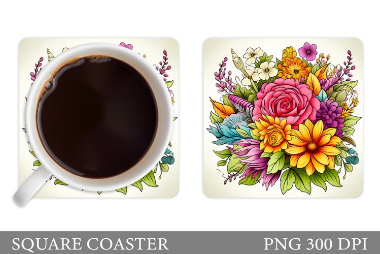 Flowers Coaster Design. Flowers Coaster Sublimation