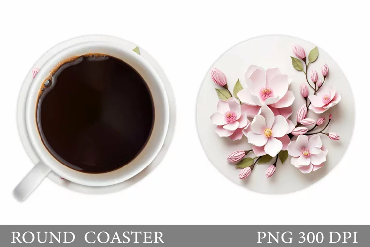 Spring Flowers Coaster. 3D Flowers Coaster Sublimation