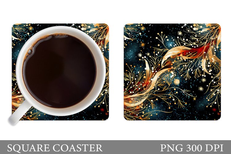 Christmas Glitter Coaster. Abstract Coaster Design example image 1