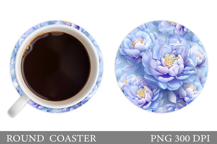 Pions Coaster Design. Flowers Coaster Sublimation