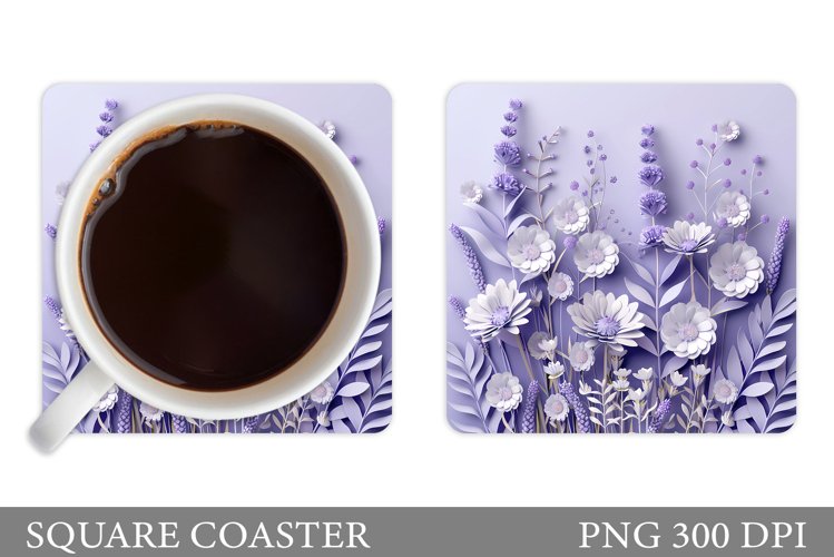 3D Flowers Coaster Design. Flowers Coaster Sublimation example image 1