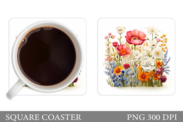 Flowers Coaster Design. 3D Wildflowers Coaster
