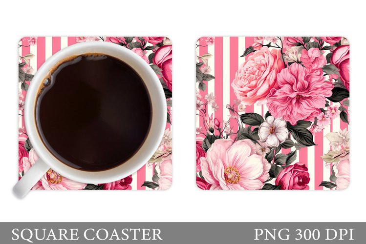 Flowers Coaster Design. Flowers Coaster Sublimation