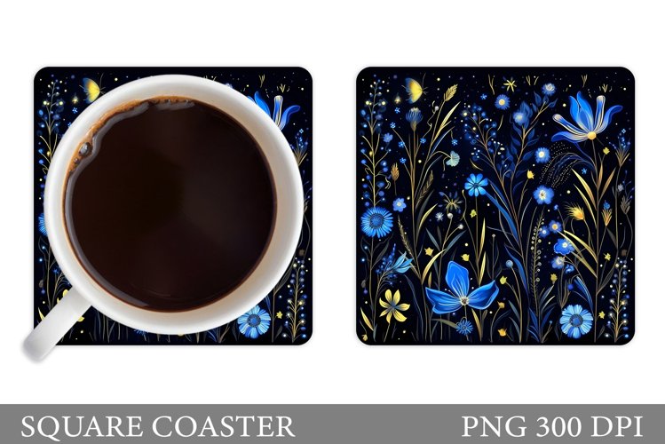 Wildflowers Coaster Design. Flowers Coaster Sublimation