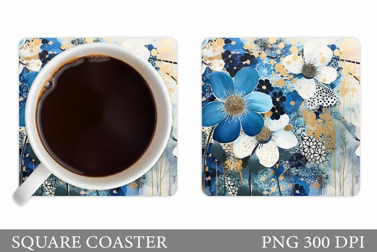 Flowers Coaster Design. Floral Coaster Sublimation