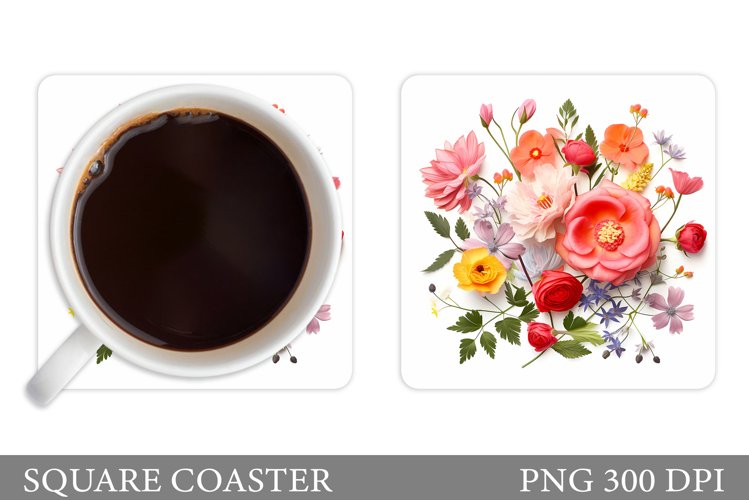 3D Flowers Coaster Design. Flowers Coaster Sublimation