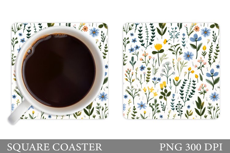 Wildflowers Coaster Design. Flowers Coaster Sublimation