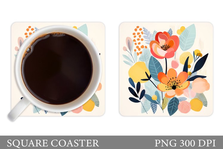 Flowers Coaster Design. Flowers Coaster Sublimation