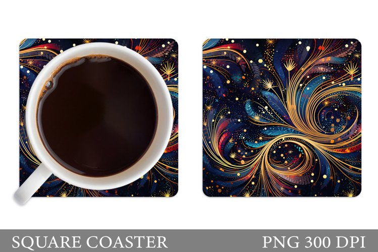 Abstract Coaster Design. Christmas Coaster Sublimation