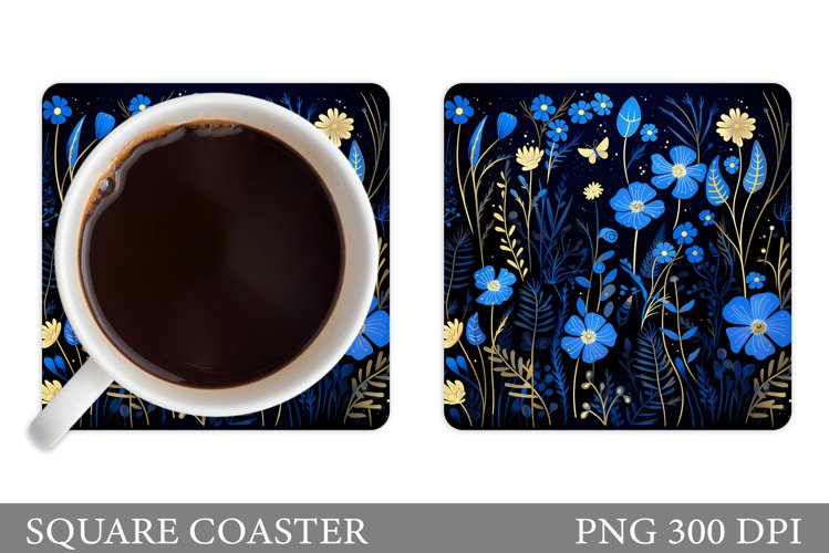 Wildflowers Coaster Design. Flowers Coaster Sublimation