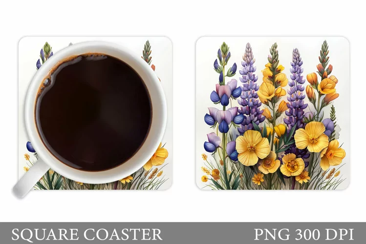 Flowers Coaster Design. Flowers Coaster Sublimation