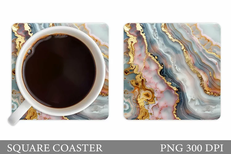 Abstract Coaster Sublimation. Texture Square Coaster Design