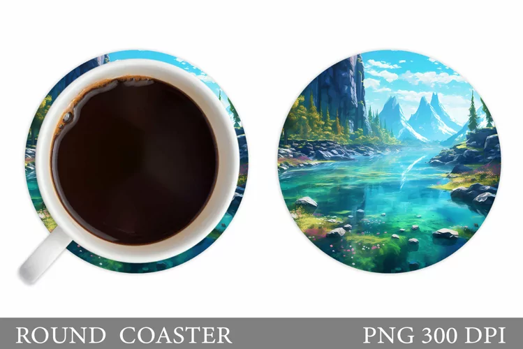 Mountains Coaster. River Coaster Design Sublimation