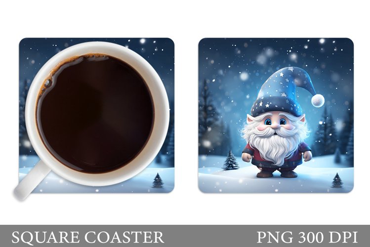 Winter Gnome Coaster. Christmas Gnome Coaster