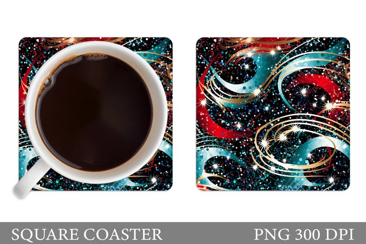 Abstract Glitter Coaster. Abstract Coaster Sublimation