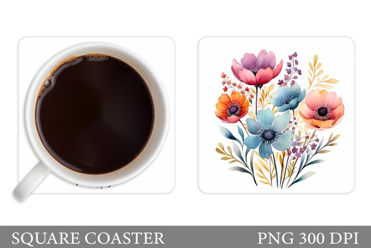 Flowers Coaster Design. Flowers Coaster Sublimation