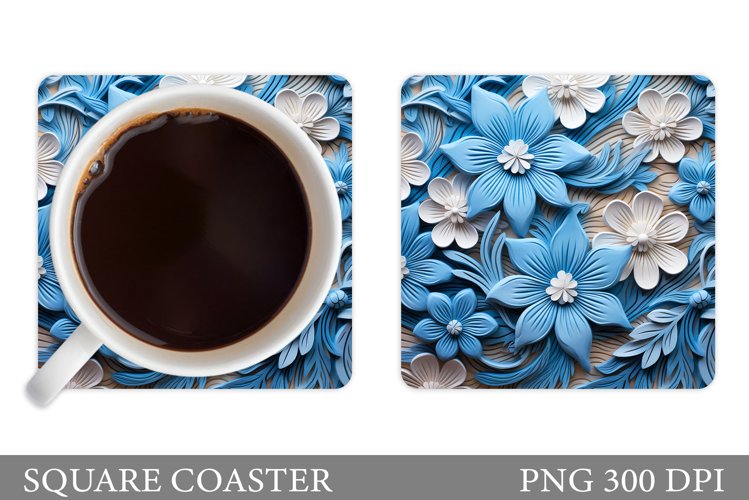 3D Flowers Coaster Design. Flowers Coaster Sublimation