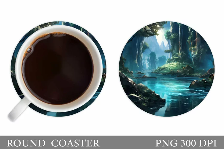 River Coaster Design. Mountains Coaster Sublimation