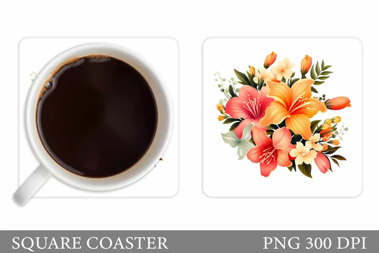 Flowers Coaster Design. Flowers Coaster Sublimation