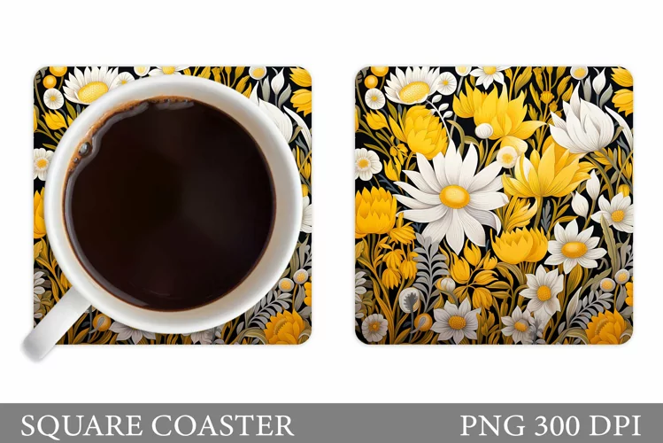 Flowers Coaster Design. Flowers Coaster Sublimation
