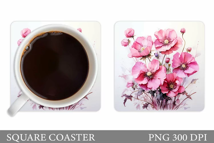 Flowers Coaster Design. Flowers Coaster Sublimation