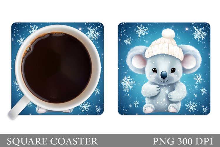 Winter Koala Coaster. Koala Coaster Sublimation