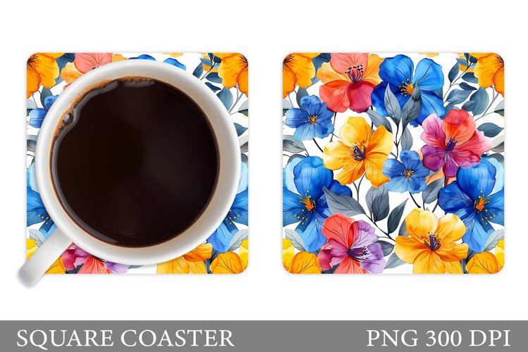 Flowers Coaster Design. Sublimation Coaster Flowers