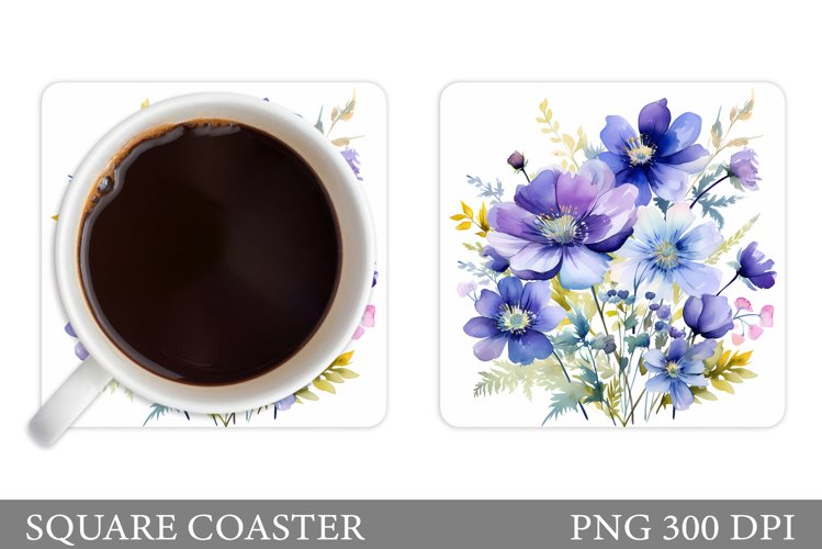Flowers Coaster Design. Sublimation Coaster Flowers