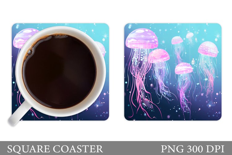 Jellyfish Coaster Design. Jellyfish Coaster Sublimation