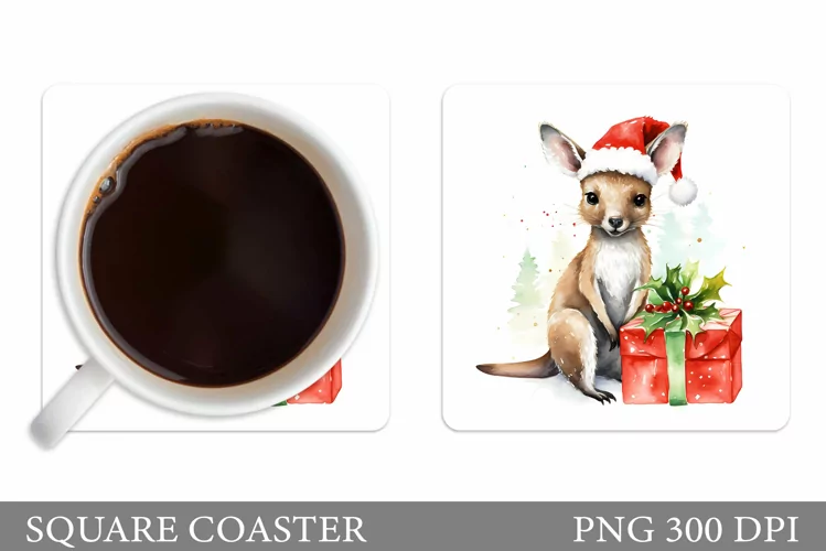 Christmas Giraffe Coaster. Winter Giraffe Coaster