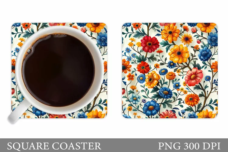Flowers Coaster Design. Flowers Coaster Sublimation