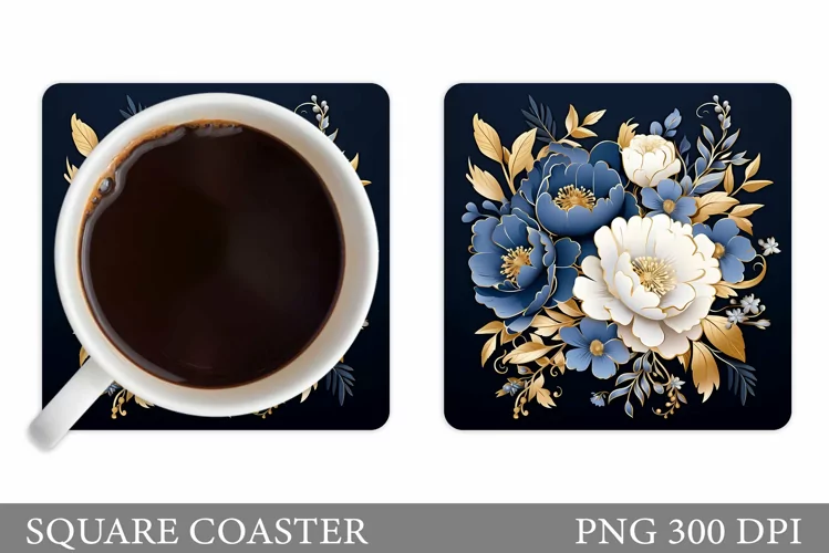 Flowers Coaster Design. 3D Flowers Coaster Sublimation