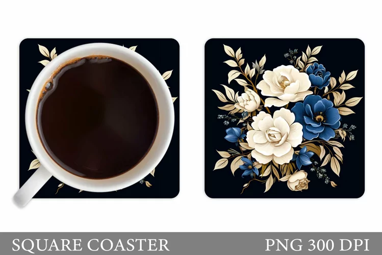 3D Flowers Coaster Sublimation. Wildflowers Coaster Design