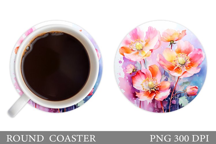 Wildflowers Coaster Design. Flowers Coaster Sublimation