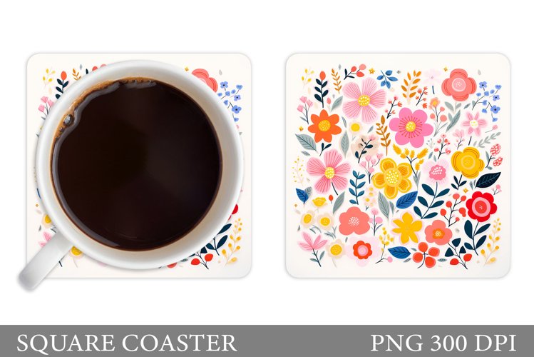 Flowers Coaster Design. Flowers Coaster Sublimation