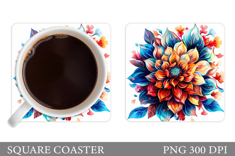 Flowers Coaster Design. Flowers Coaster Sublimation example image 1