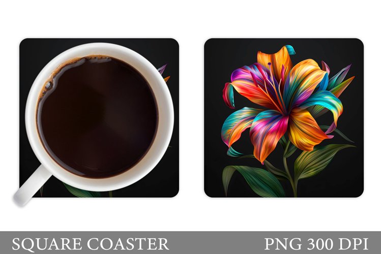 Flowers Coaster Design. Flowers Coaster Sublimation example image 1