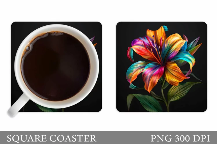 Flowers Coaster Design. Flowers Coaster Sublimation