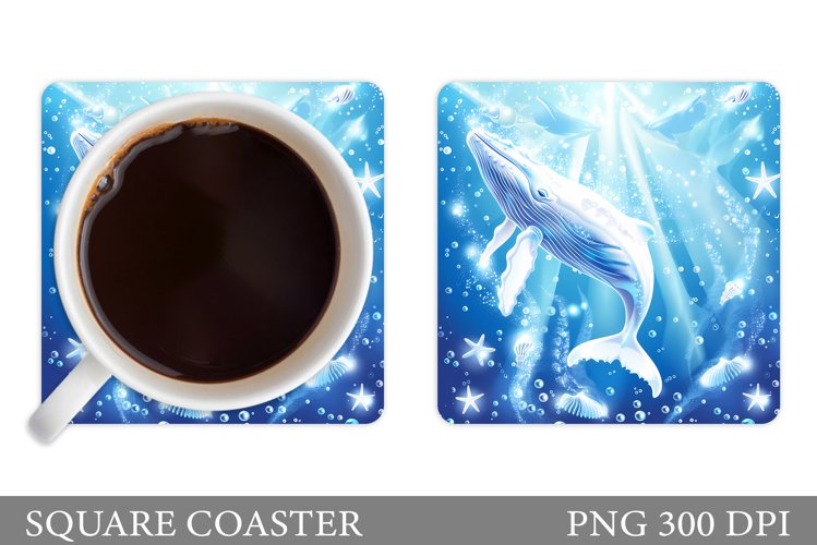 Whale Coaster Design. Whale Coaster Sublimation