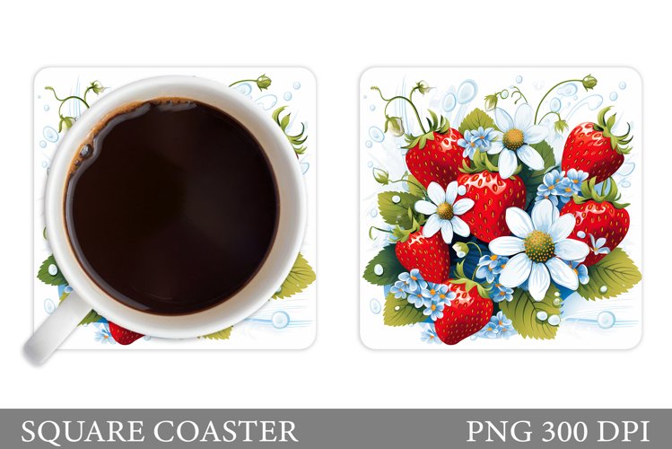 Strawberry Coaster Design. Berry Coaster Sublimation