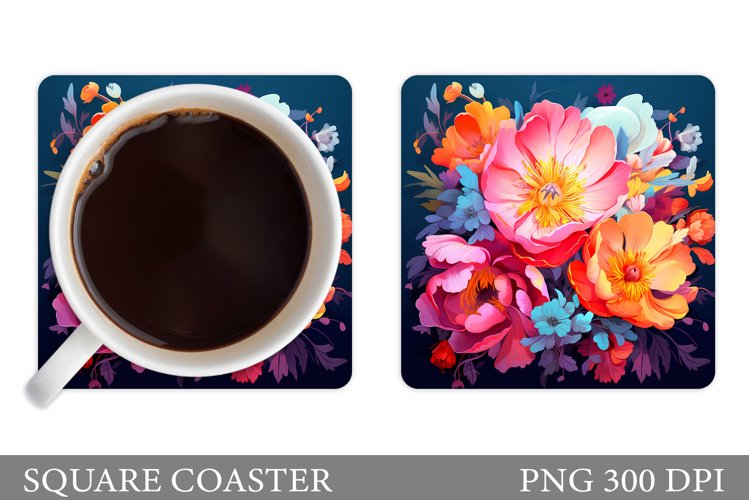 Flowers Coaster Design. Flowers Coaster Sublimation