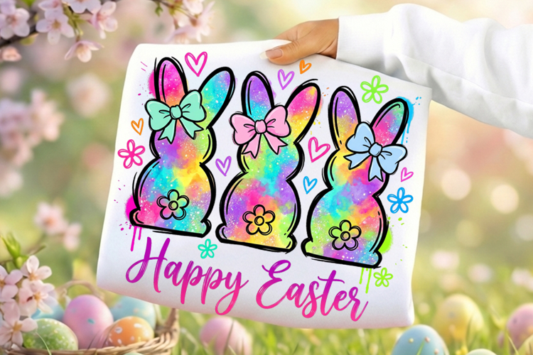 Brushstroke Easter Bunny PNG, Happy Easter PNG, Easter Bunny