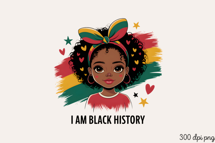 I AM BLACK HISTORY PNG, Black History Month sublimation