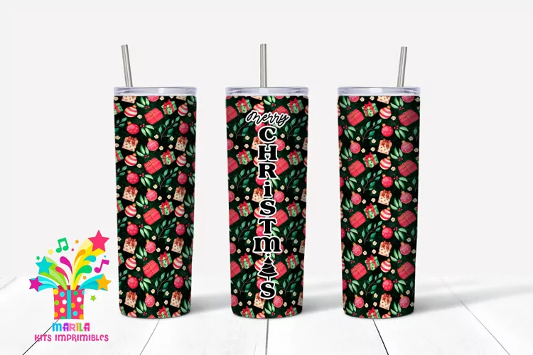 Merry Christmas Skinny tumbler Sublimation #1