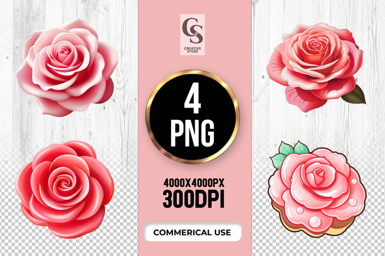 Pink Rose Clipart Image 2