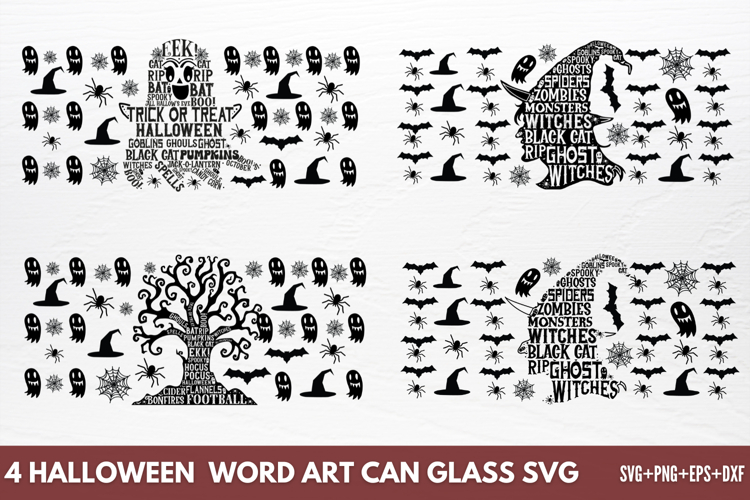 Halloween Round Can glass SVG