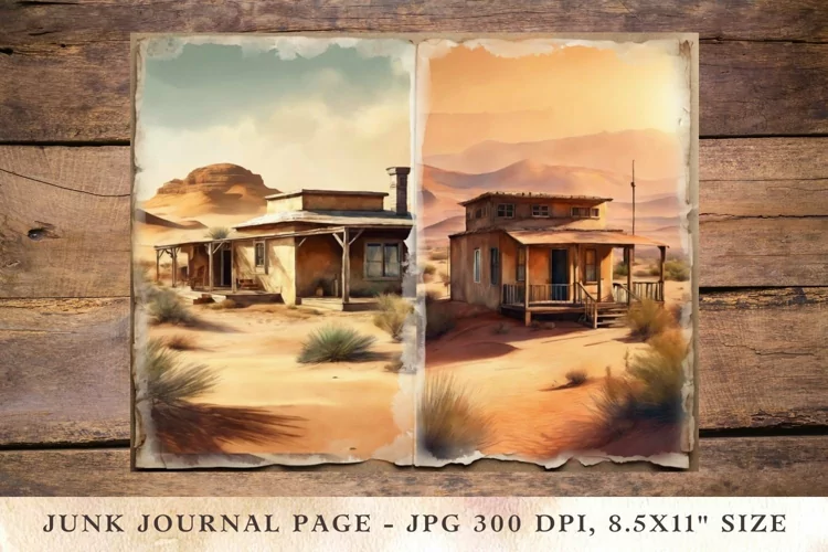Printable Junk Journal Pages classic desert 1