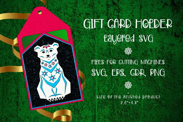 Sea Bear | Christmas Gift Card Holder | Paper Craft Template